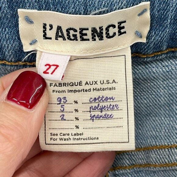 L'AGENCE High Line Skinny Classic Brasie Angle Jeans Raw Hem High Rise Women 27 - Picture 10 of 12